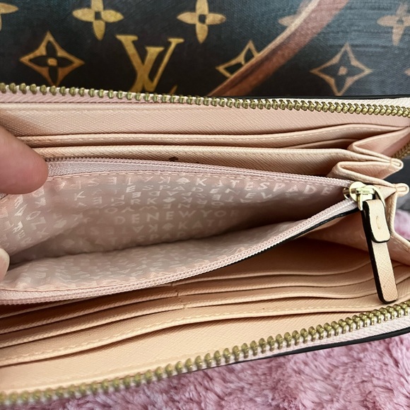 Kate Spade Neda Newbury Lane Saffaino Leather Wallet Blush Pink EUC - Picture 6 of 13